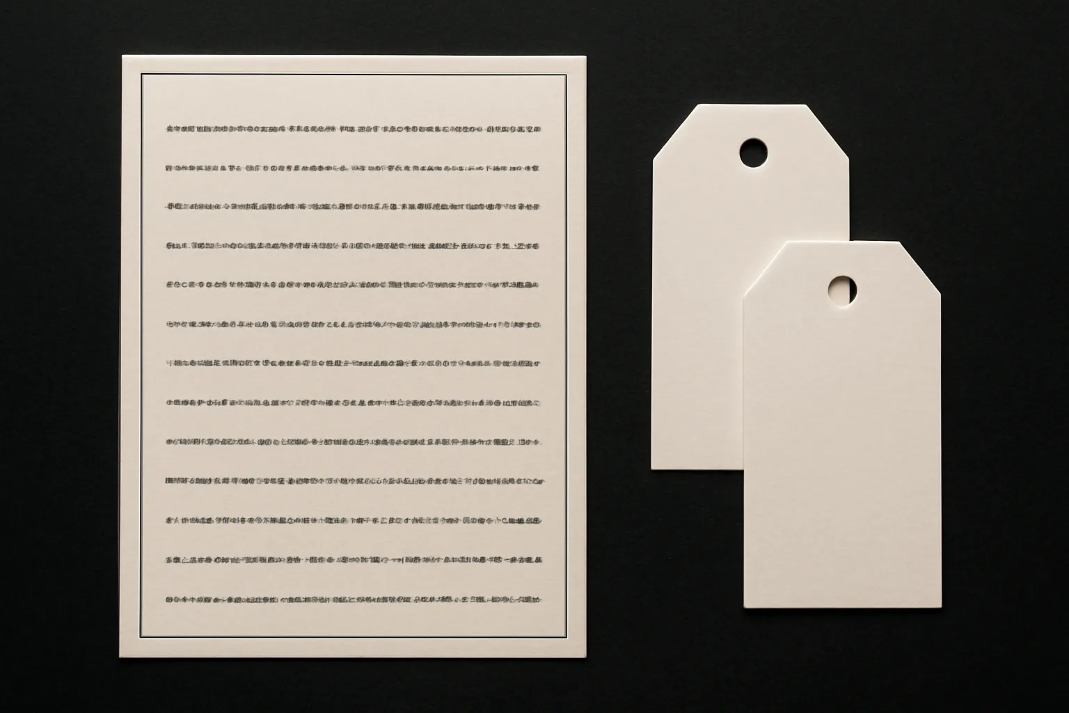 Ledger-style proof sheet with tick marks and blank product swatch tags — a studio exploration in retail storefront design.